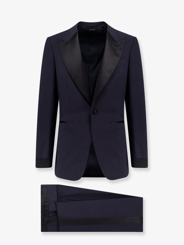 Tom Ford Wool Tuxedo With Contrasting Profiles