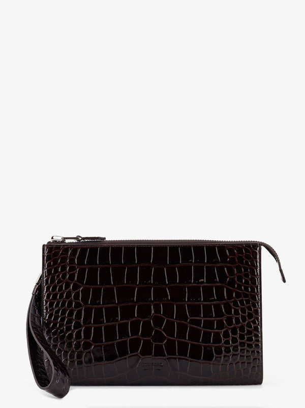 Tom Ford Crocodile-Print Leather Clutch Bag