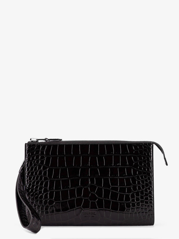 Tom Ford Crocodile-Print Leather Clutch Bag