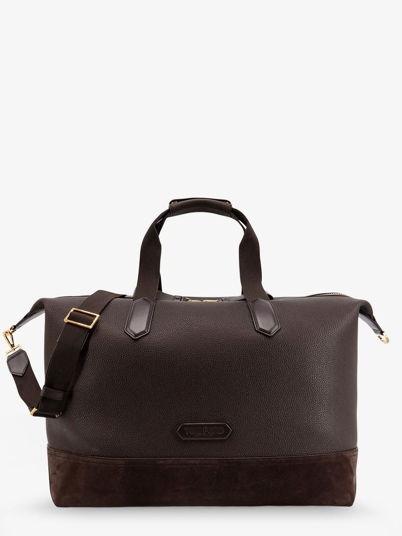 Tom Ford Tom Ford Leather Travel Bag with Suede Inserts Brown - World Class Fashion