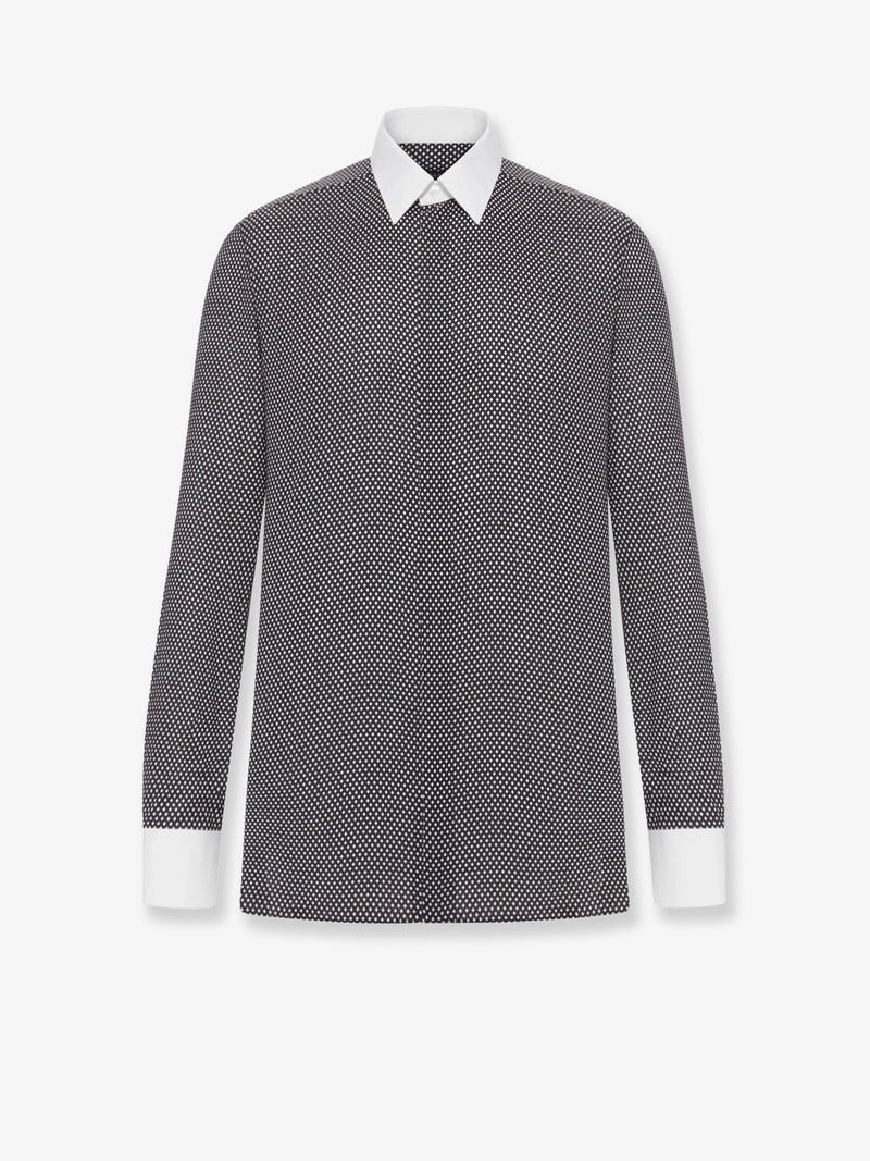 Tom Ford Tom Ford Microfantasy Cotton Shirt Black - World Class Fashion