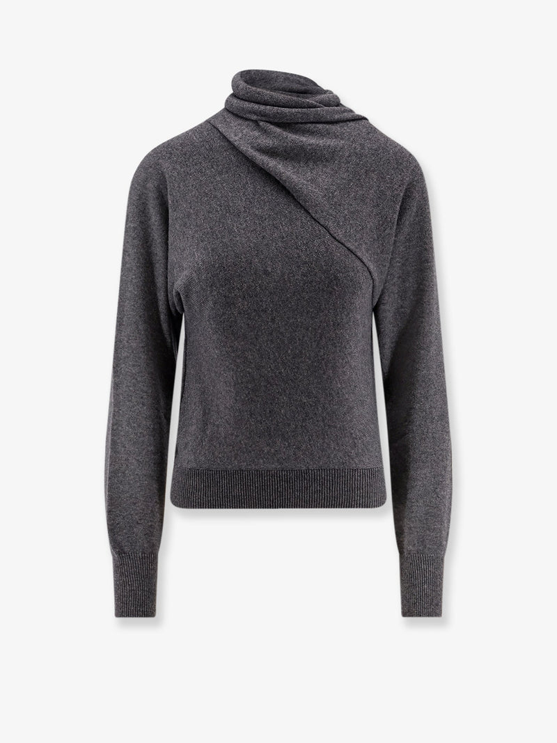 Tom Ford Suéter de cuello tortuga de cachemir y algodón Tom Ford, gris - World Class Fashion