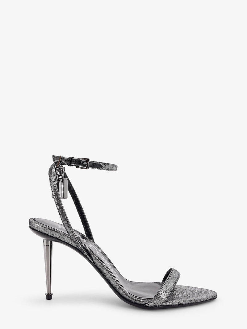 Tom Ford Tom Ford Laminated Heeled Sandals Silver Women - World Class Fashion
