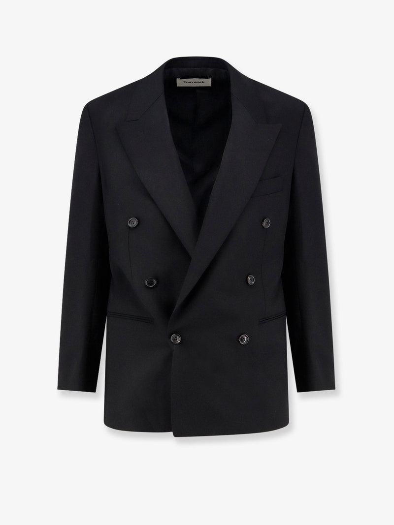 Tonywack Blazer a medida de mezcla de lana Tonywack negro - World Class Fashion