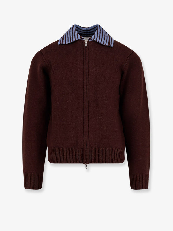Tonywack Wool Cardigan With Contrasting Collar