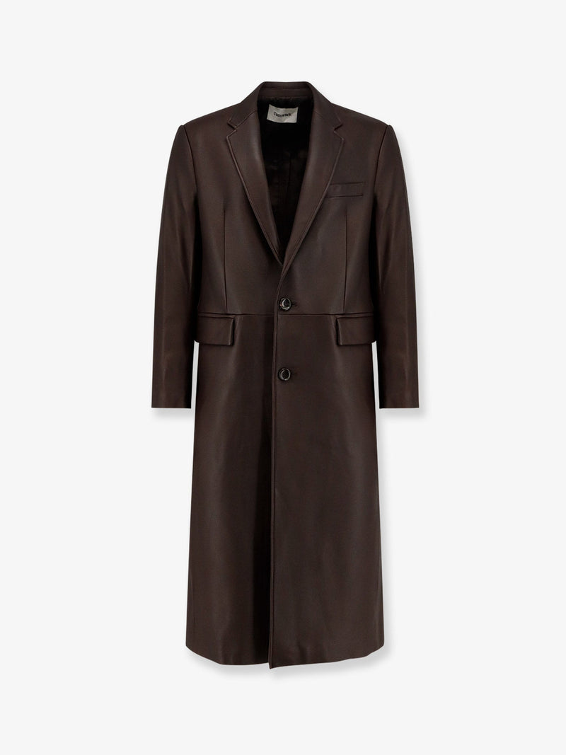 Tonywack Abrigo de cuero unisex Tonywack marrón - World Class Fashion