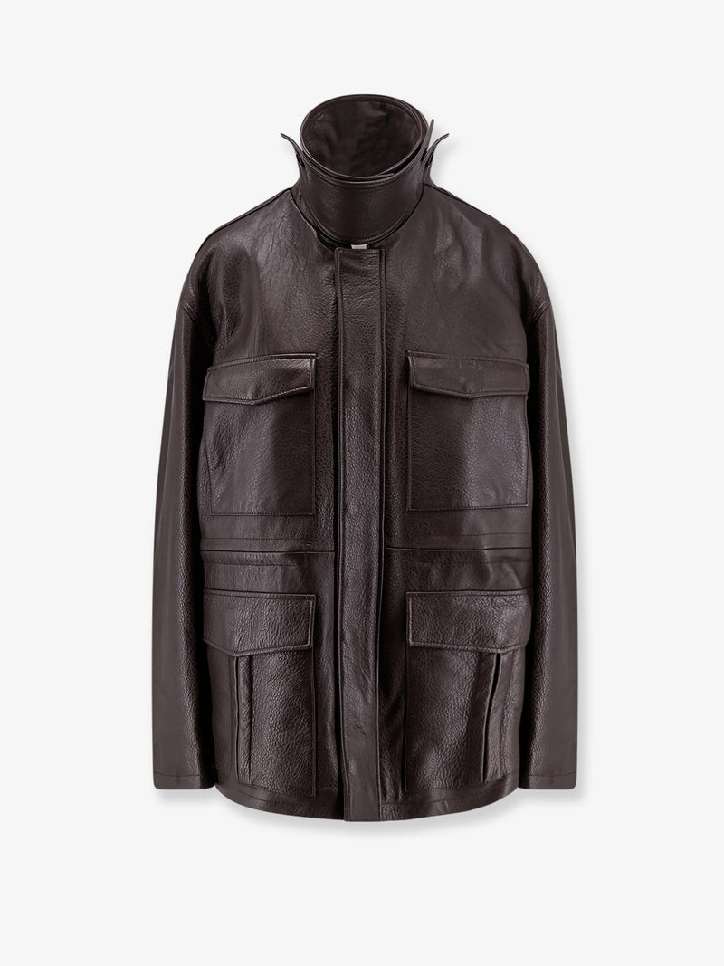 Tonywack Tonywack Chaqueta Larga de Cuero Marrón Oscuro - World Class Fashion
