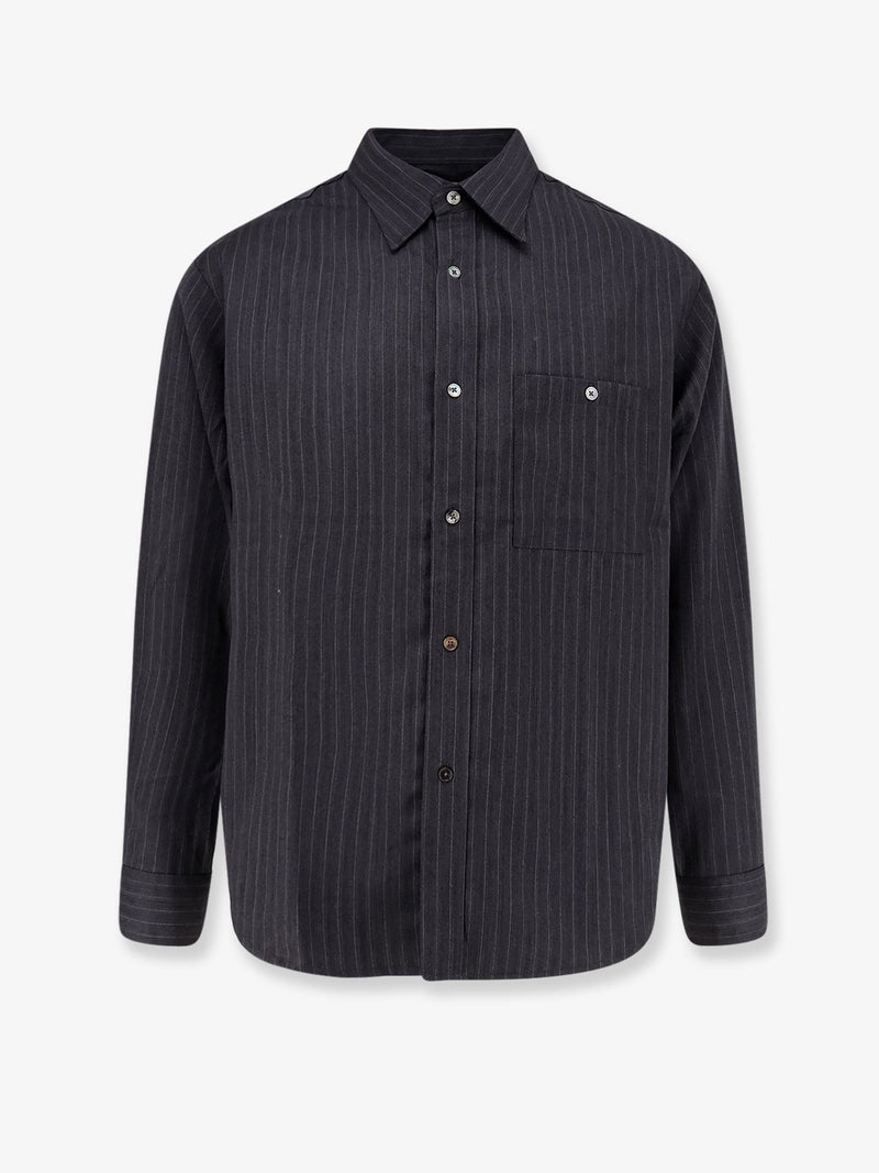 Tonywack Tonywack Striped Wool Blend Shirt Grey - World Class Fashion