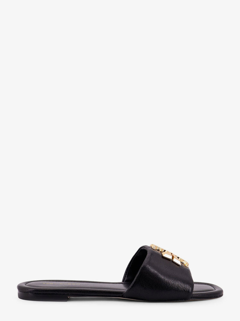 Tory Burch Tory Burch Eleanor Leather Flat Sandals Black - World Class Fashion