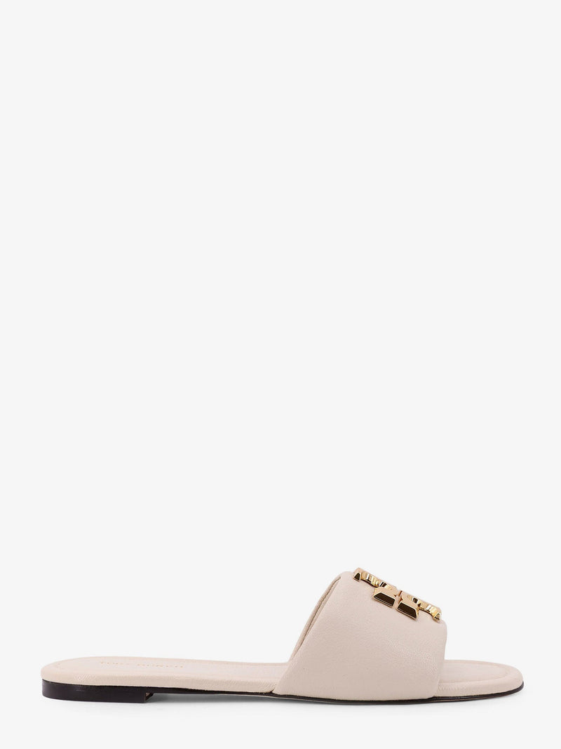 Tory Burch Tory Burch Eleanor Leather Flat Sandals White - World Class Fashion