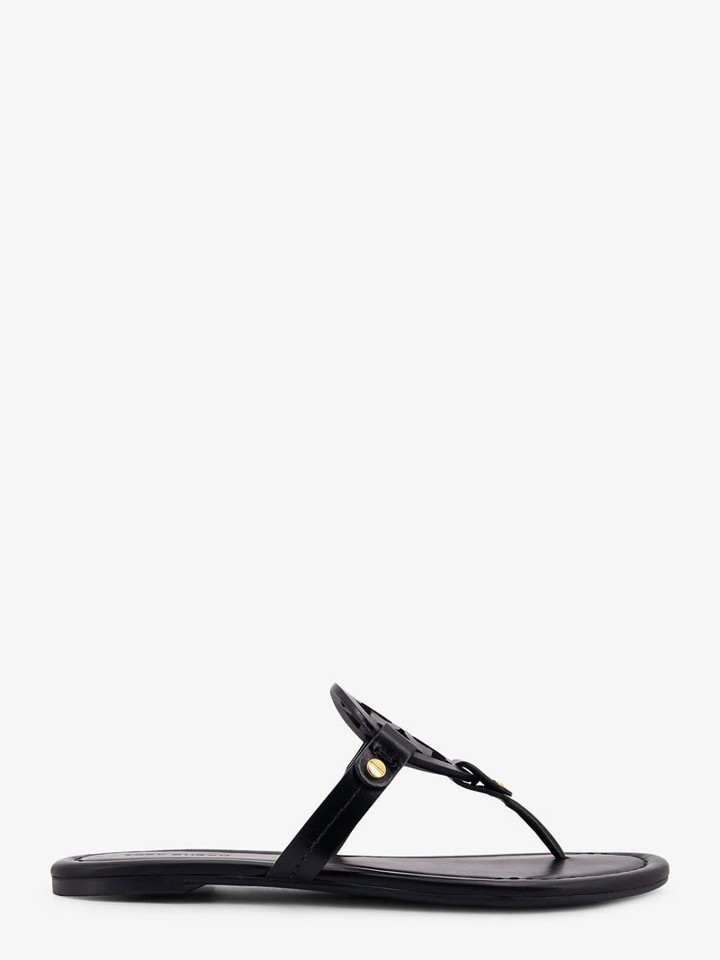 Tory Burch Tory Burch Miller Leather Thong Sandals Black - World Class Fashion