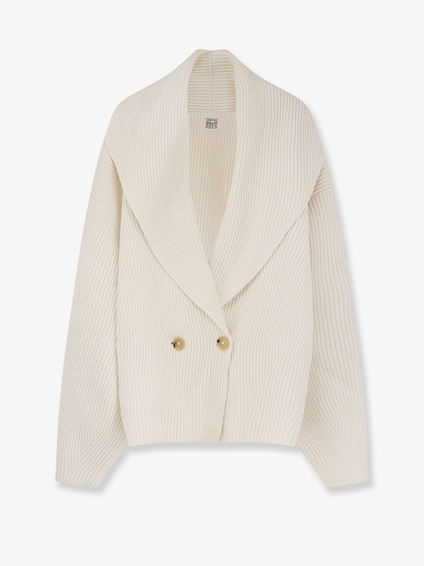 Toteme Shawl-Lapel Wool Cardigan