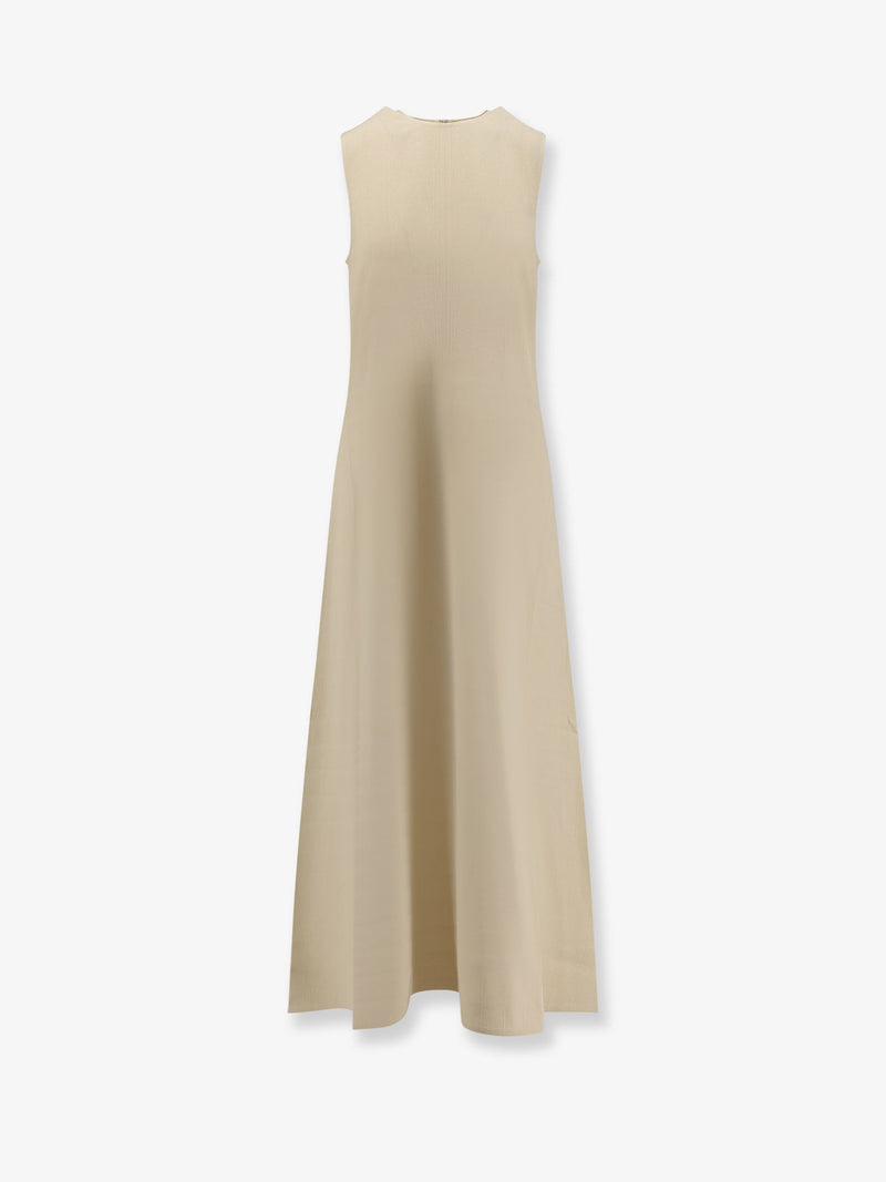Toteme Toteme Woven Stripes Viscose Long Dress White - World Class Fashion