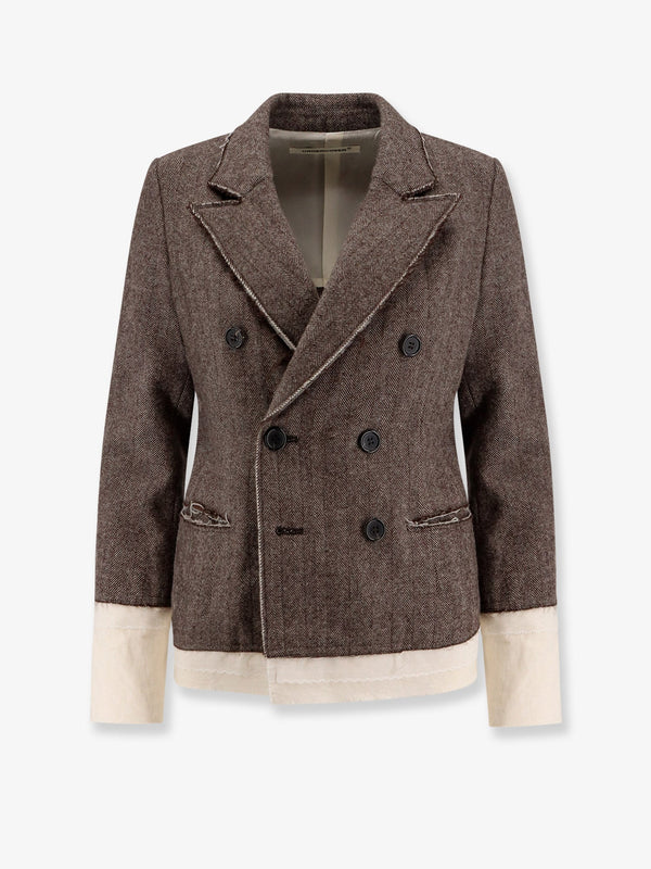 Undercover Wool Blend Blazer With Frayed Profiles