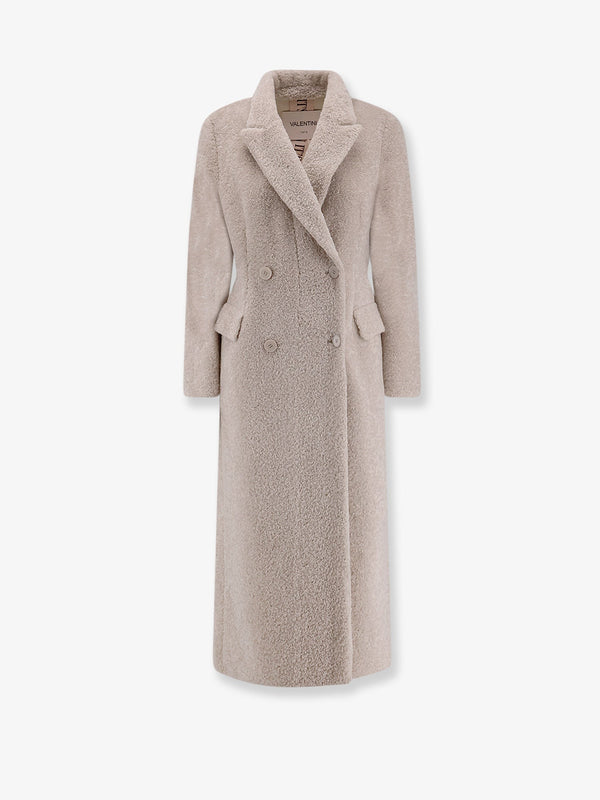Valentini 1972 Faux Sheepskin Double-Breasted Coat