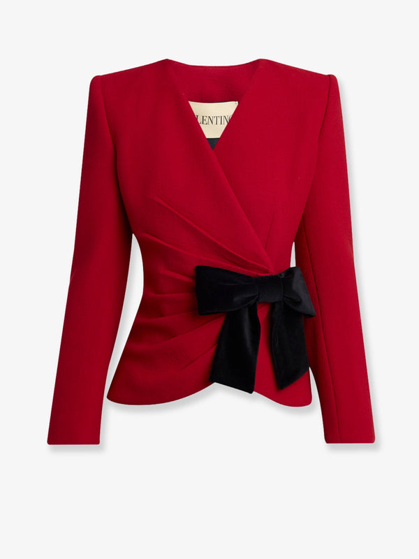 Valentino Wool Crepe Blazer With Bow