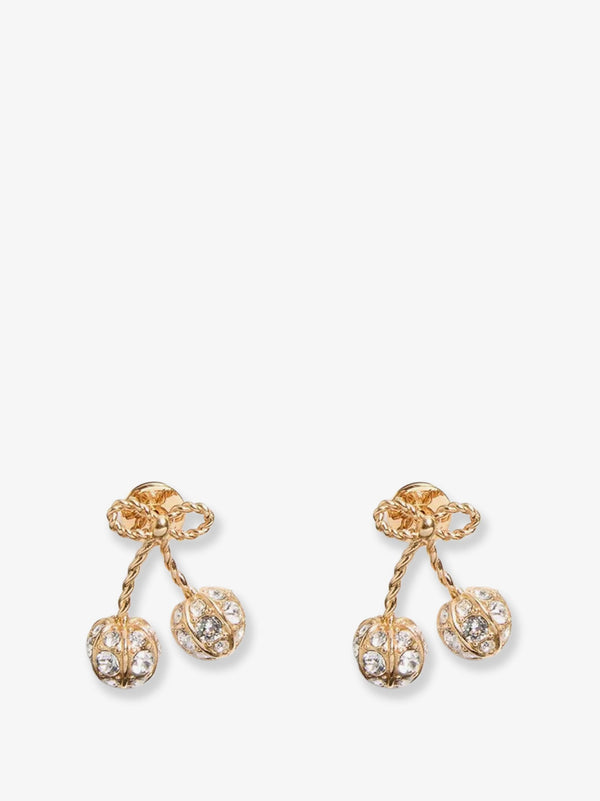 Valentino Garavani Cherryfic Metal Earrings With Rhinestones