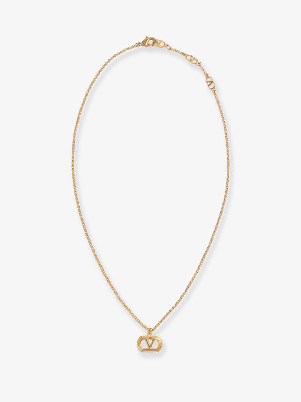 Valentino Garavani Ovalette Metal Necklace With Golden Finish