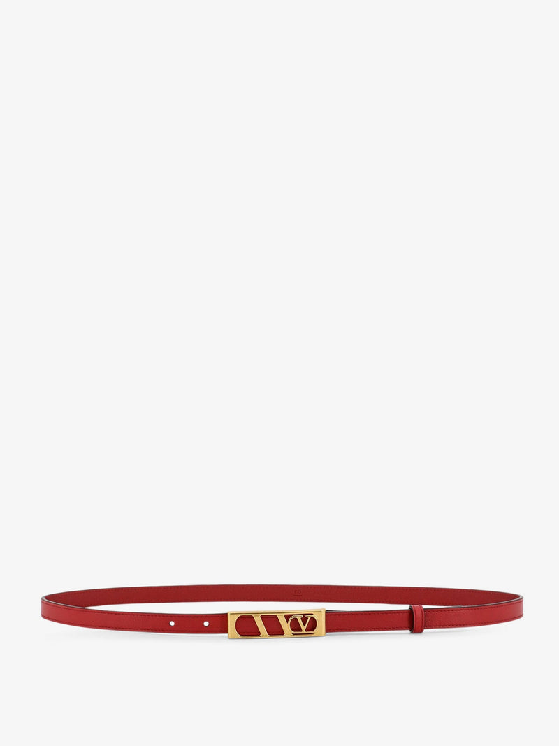 Valentino Garavani Valentino Garavani Vlogo Signature Leather Belt Red - World Class Fashion