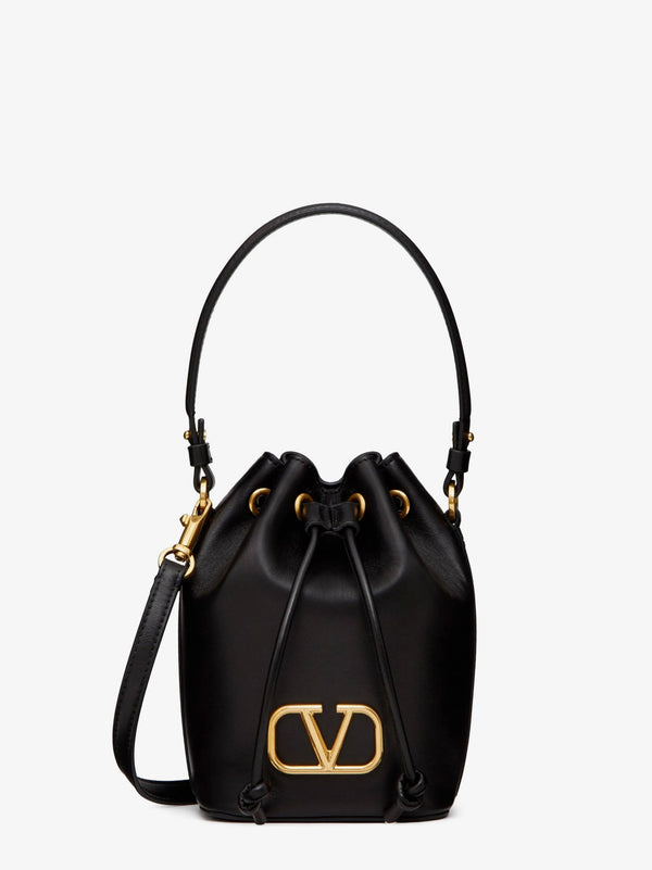 Valentino Garavani Vlogo Leather Bucket Bag