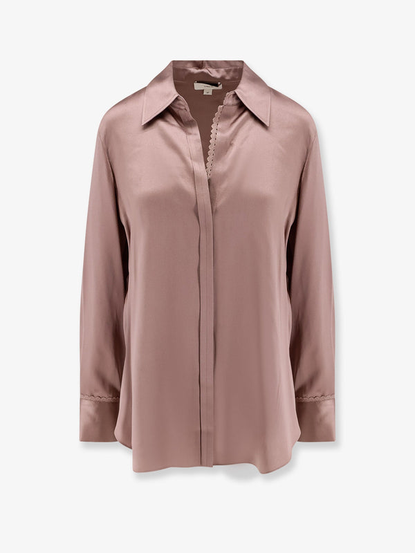 Vince. Silk Shirt With Lace Trim