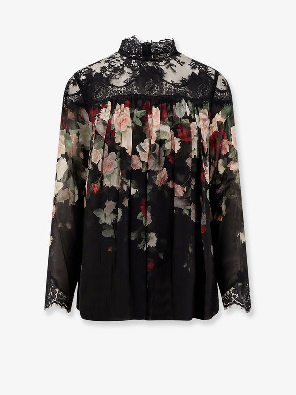 Zimmermann Hypnotic Lace Yoke Blouse Viscose Shirt