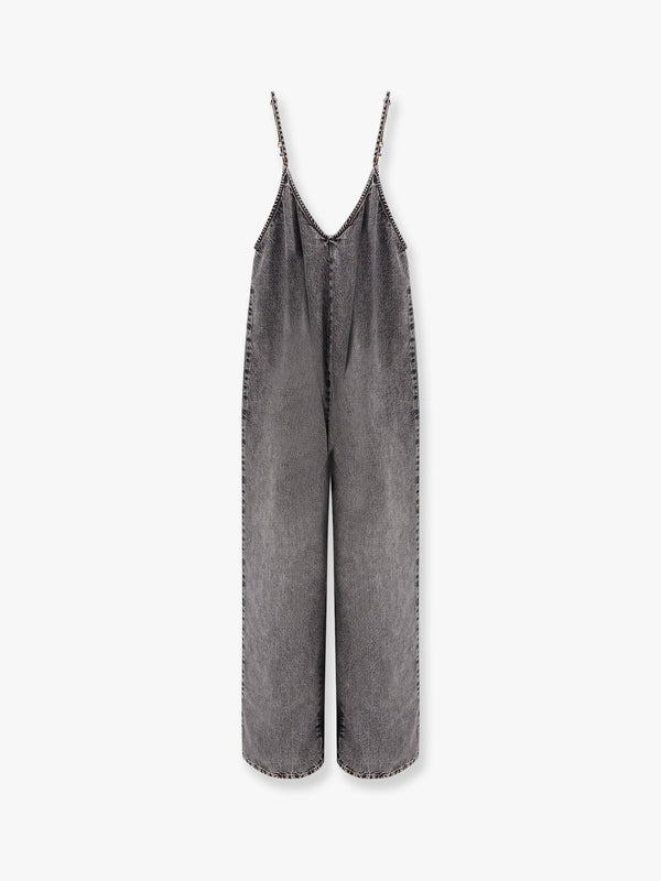 Taty romper grey denim jumpsuit. the real jean