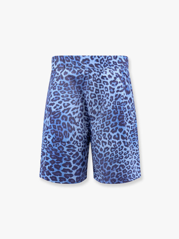 Cotton bermuda shorts with animalier print