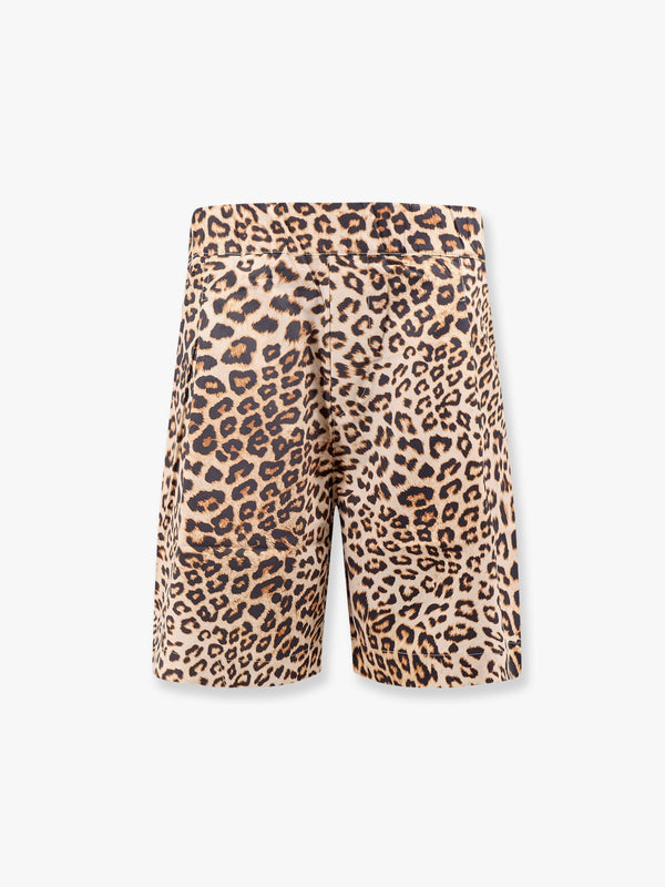 Cotton bermuda shorts with animalier print