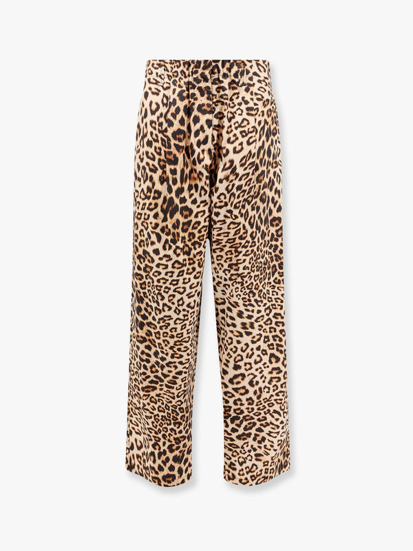 Cotton trouser with animalier print