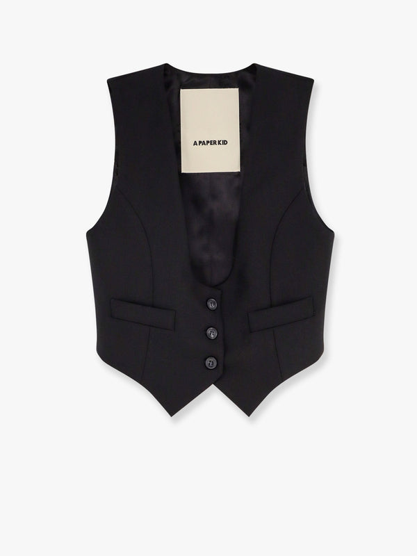 Stretch wool vest