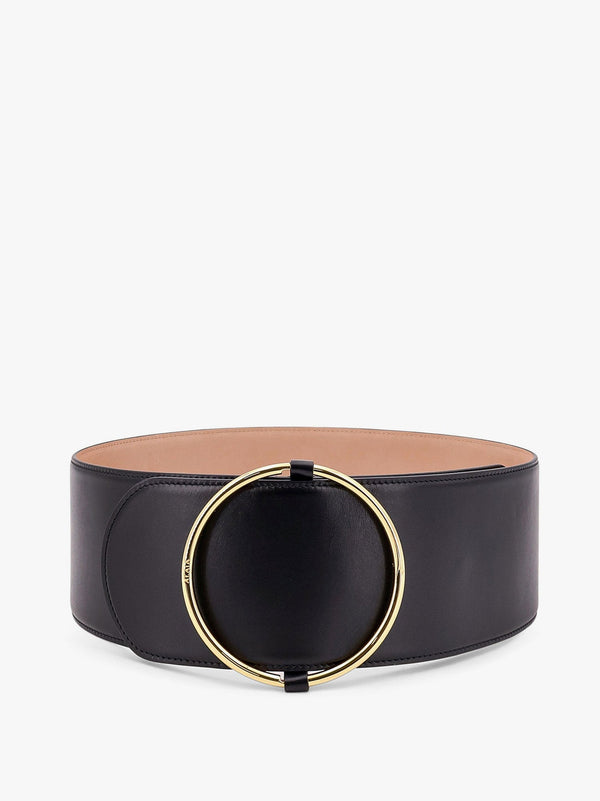 Leather belt with ring detail