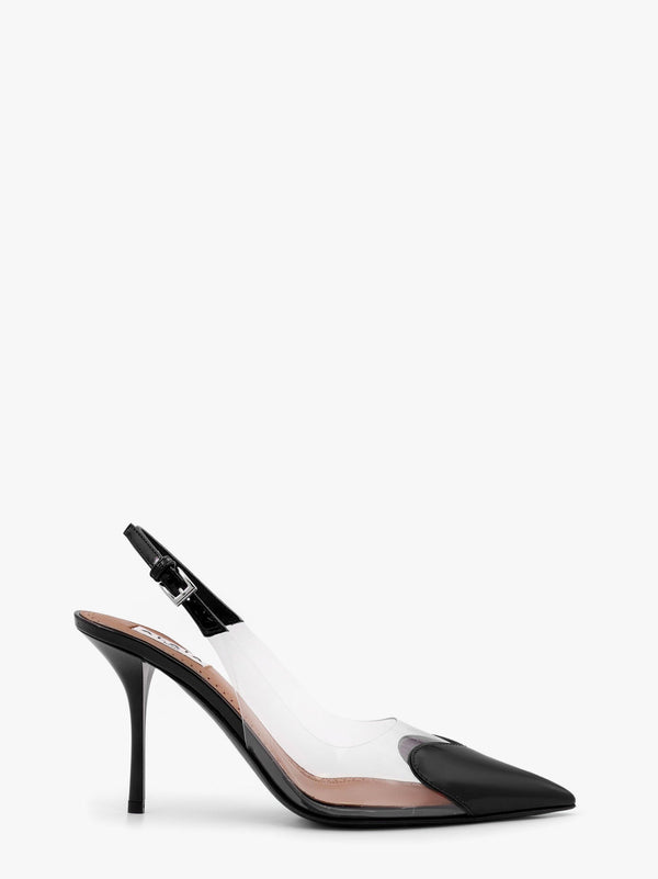 Le coeur patent leather and pvc slingback