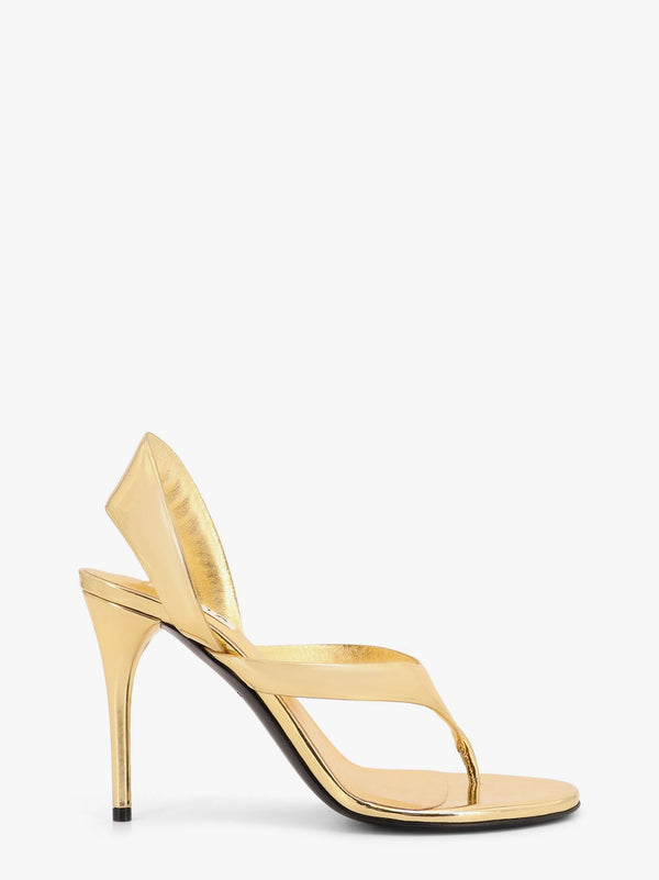 Heel thong sandals in laminated leather