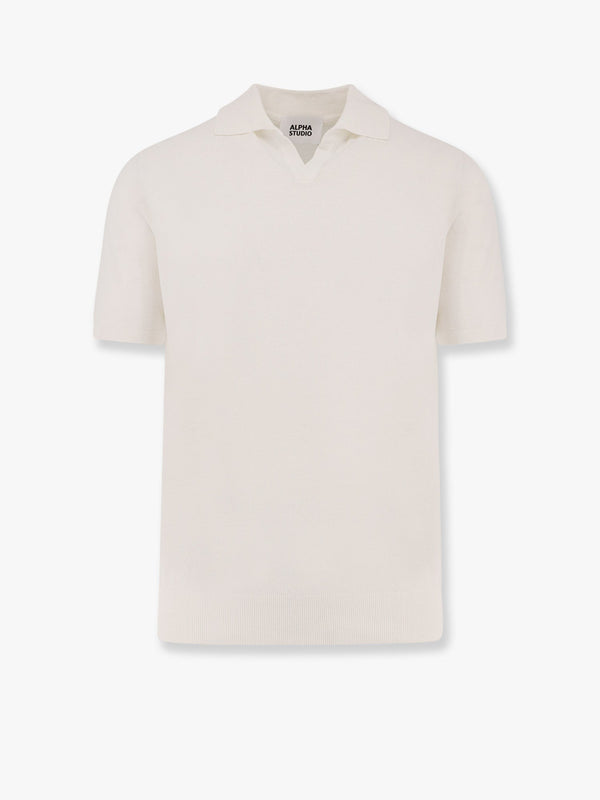 Cotton crepe polo shirt