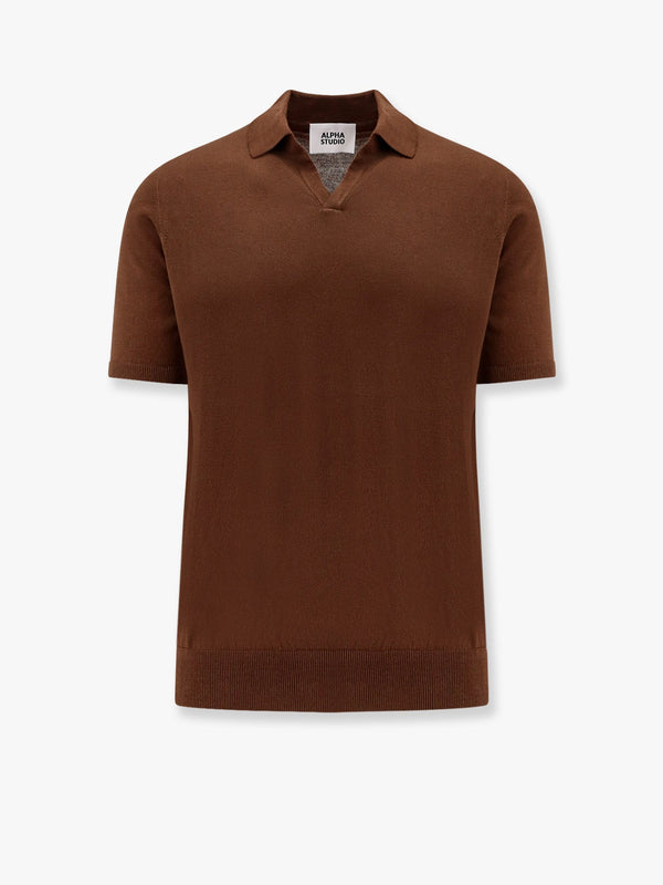 Cotton crepe polo shirt