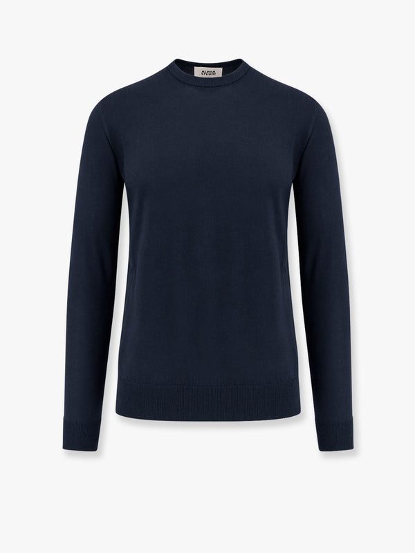 Alpha-Studio Cotton Crepe Sweater