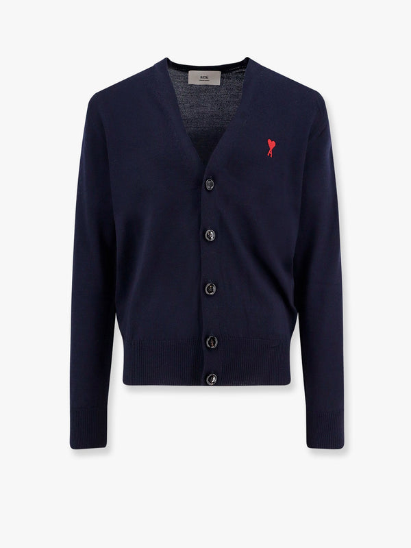 Extrafine merino wool cardigan with iconic embroidery