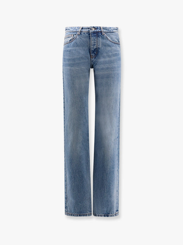 Used blue cotton jeans