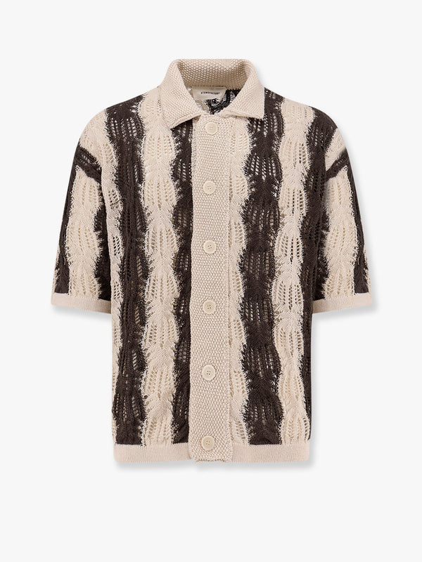 Braided cotton polo shirt