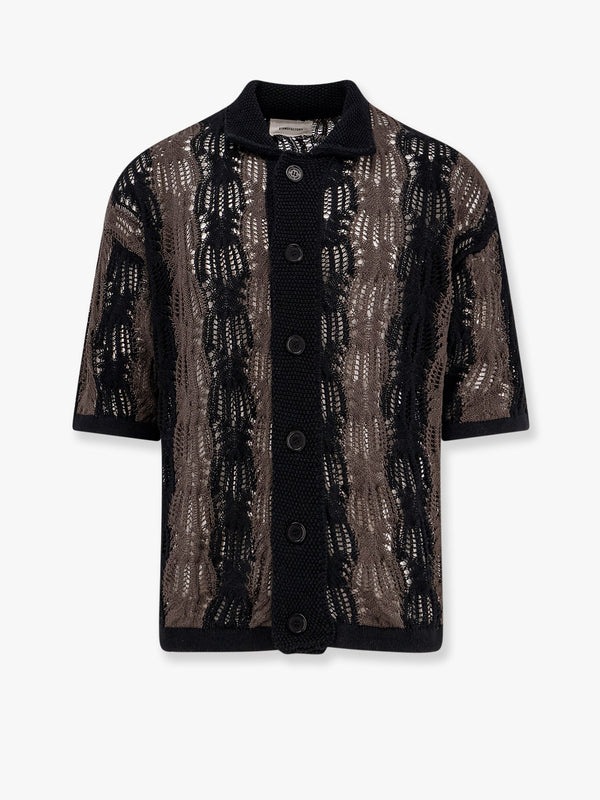 Braided cotton polo shirt