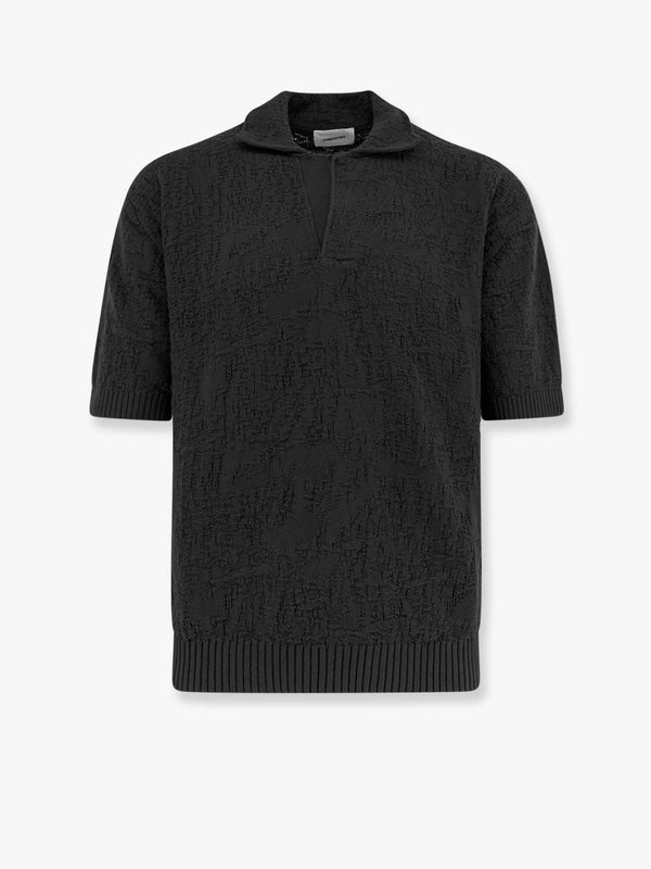 Cotton polo shirt with embossed embroidery