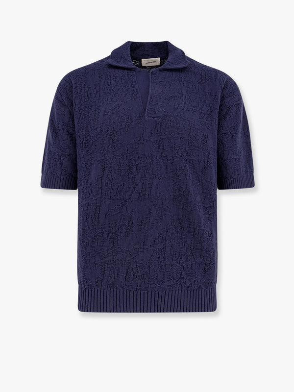 Cotton polo shirt with embossed embroidery