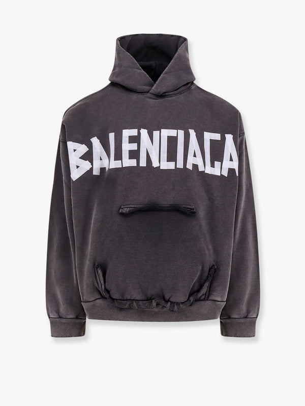 Used effect cotton sweatshirt with new tape logo