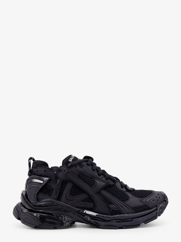 Runner mesh and leather sneakers