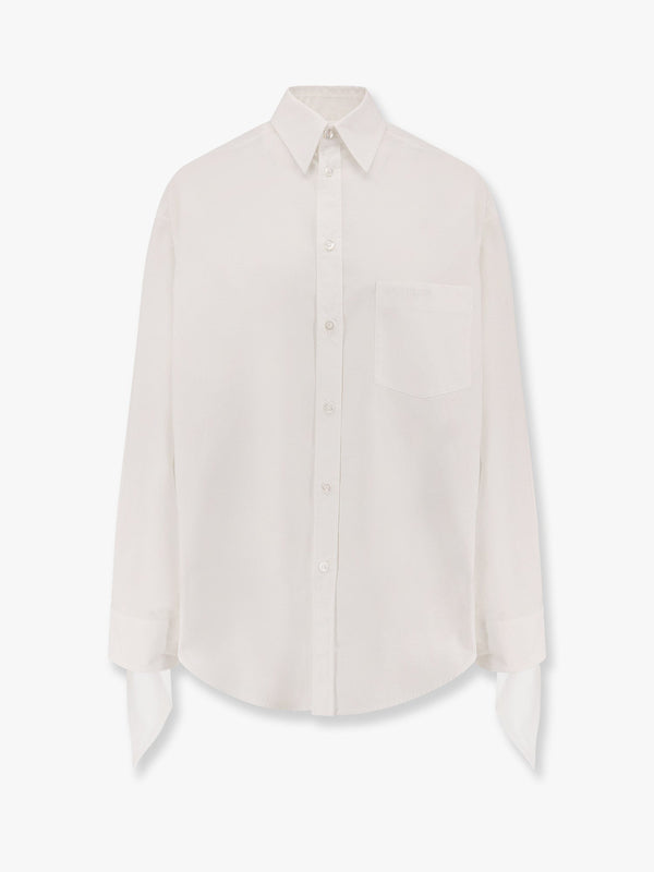 Balenciaga Oversize Cotton Shirt With Knotted Details