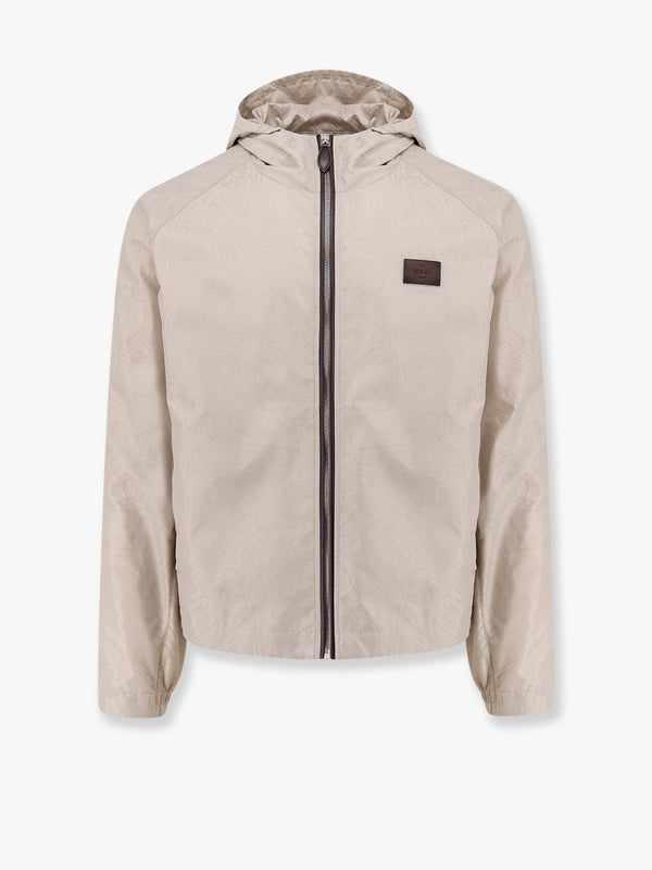 Nylon jacket with all-over scritto motif