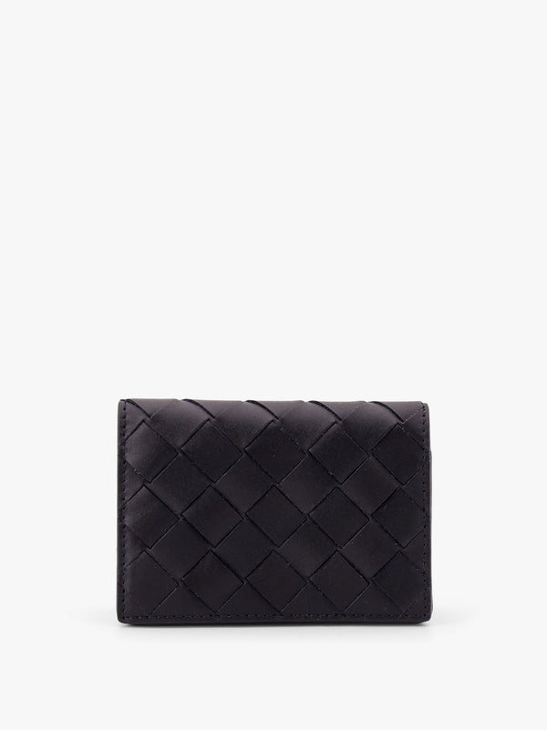 Leather coin pure with intrecciato motif