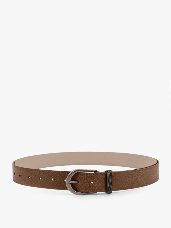 Leather belt with monili detail