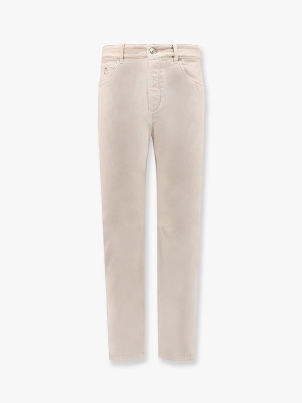 Cotton trouser with embroidered logo